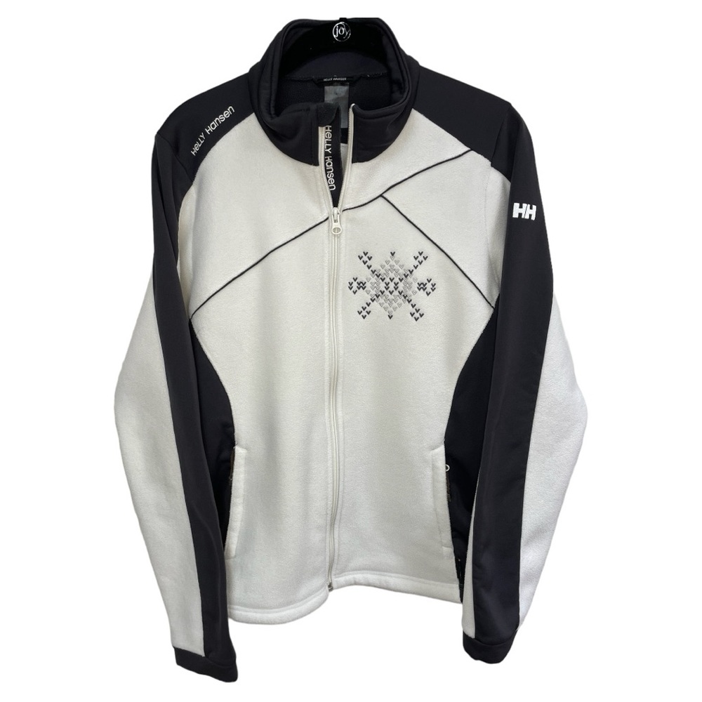 Helly Hansen Women's Jacket Zippered White/Gray Fleece Size Large